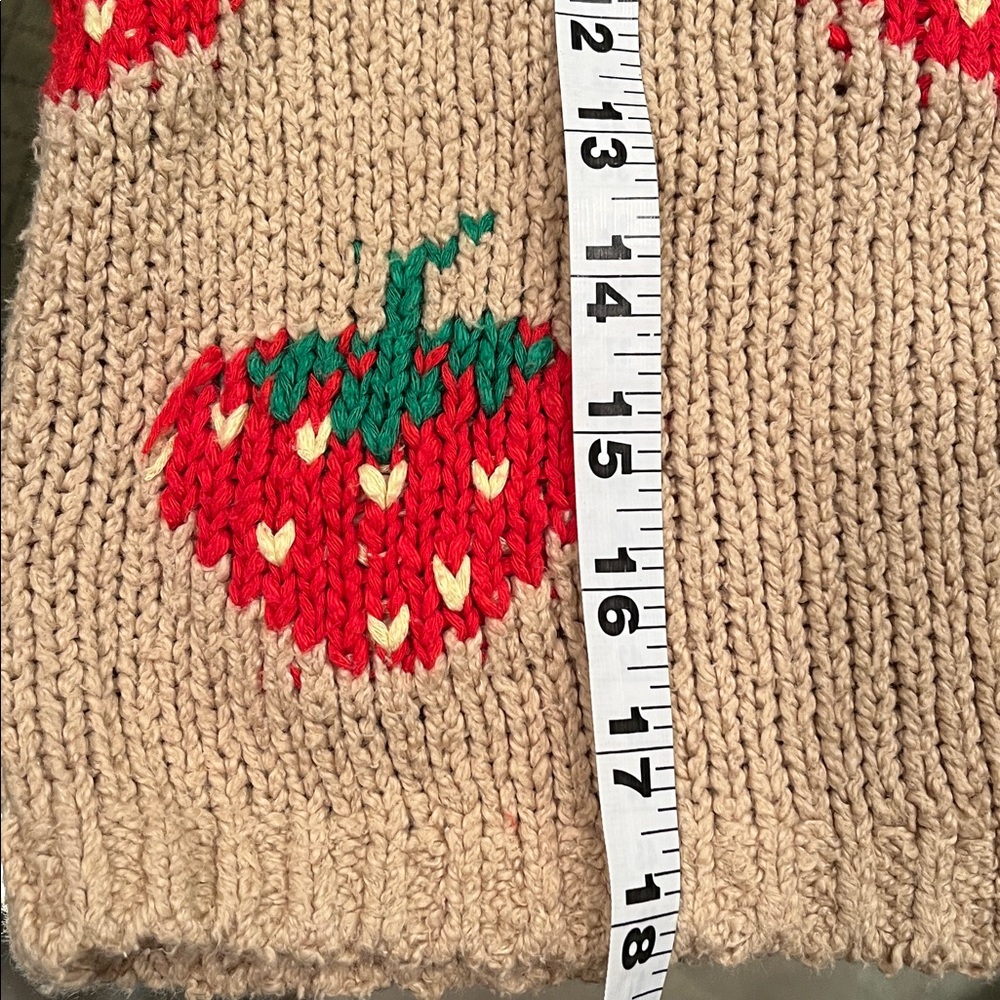 Free People Strawberry Fields Knit Crop Beige Sweater Peasant Sleeves- Medium - Picture 5 of 7